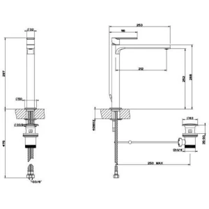 Смеситель Gessi Via Manzoni для раковины 38603-149